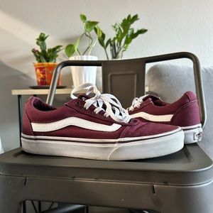 ❌SOLD❌ Vans Burgundy/White Sneakers 8-Women
